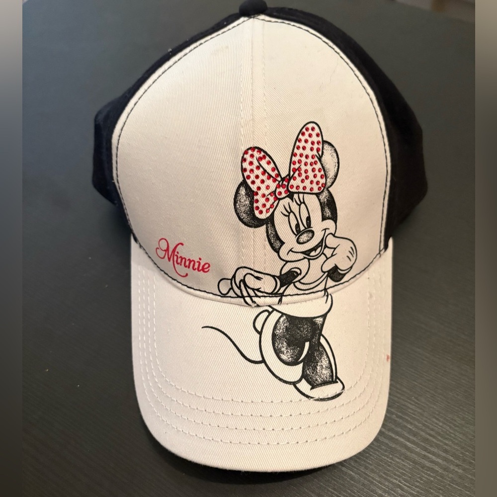 Disney Minnie Mouse Rhinestone Adjustable Baseball Cap New - Picture 1 of 4